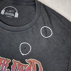 Grateful Dead x Lee 69′ 70′ Tour Band T-Shirt Mens L Black Rock Skull AOP