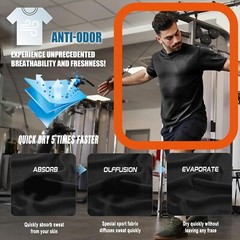 Men’s Cooling Dry Fit Athletic T Shirt Moisture Wicking Anti Odor Bamboo Short