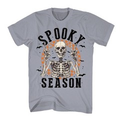 Halloween Shirt Vintage Retro Skeleton Scary Spooky Season Funny Novelty T-Shirt