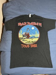Iron Maiden Texas 1982 / The Beast Tames Texas Black Band T-Shirt Size M