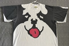 Vtg Big Dogs Dog Face T Shirt XL All Over Print USA Single Stitch 90’s Graphic T