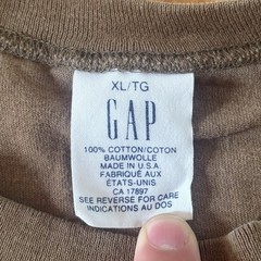 VTG 90s Gap Blank Tee T-Shirt Size XL Brown Single Stitch Made in USA Faded