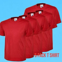 Men’s 5 Pack Cotton T-Shirts Crew Neck Short Sleeve Plain Tee Top S-3XL UNEEK