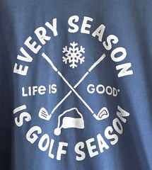 LIFE IS GOOD Men’s Blue Crusher T-Shirt Every Season Is Golf Season Size XXL