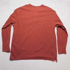 Duluth Trading Co Mens XL Relaxed Fit Longtail T Henley Long Sleeve Shirt Orange
