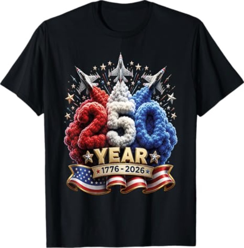4th of July 250 Year Patriotic Red, White USA 250th T-Shirt