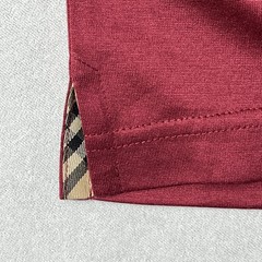 Vintage Burberry London T Shirt Men Burgundy Cotton Embroidered Logo