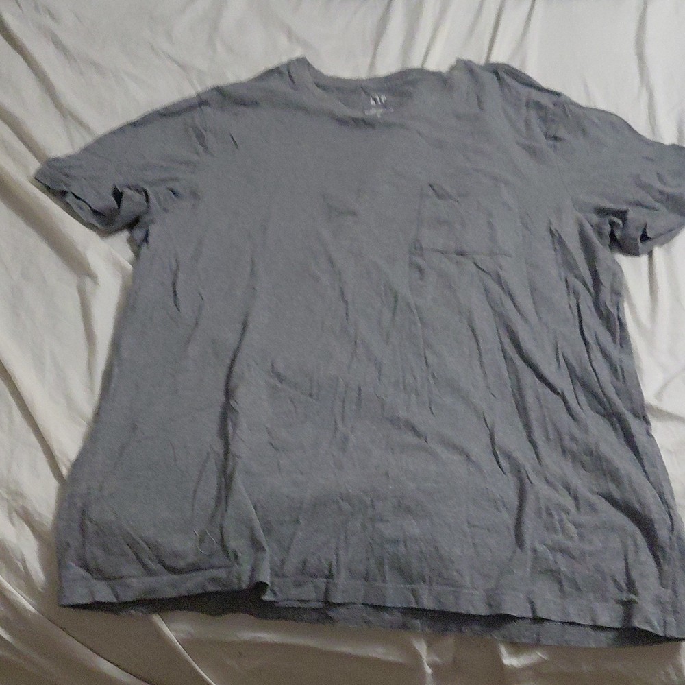 Gap Standard T Men’s Solid Gray Crew Neck Short Sleeve Pocket T-Shirt XL