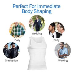 Men’s Slimming Body Shaper Gynecomastia Compression Tank Top Workout Shirt Vest