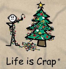 Life Is Crap Christmas Lights DIY Holiday Womens or Mens Crewneck T Shirt Tee