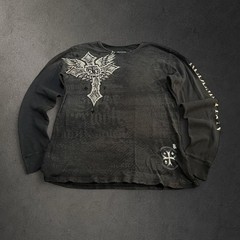 Y2K 2000s Grunge Gothic Indie Skate Streetwear Graphic Thermal Long Sleeve Shirt