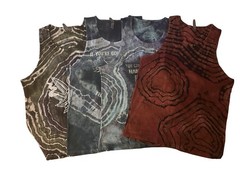 Men’s Tie Dye Tank Bundle, 4, XL Tan Tops, Stick Figure Band Inspired, Hand Dyed