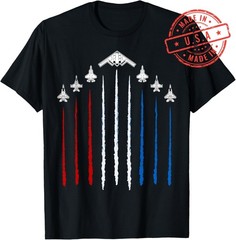 USA Fighter Jets 4th of July Men Women Kids Funny Patriotic T-Shirt