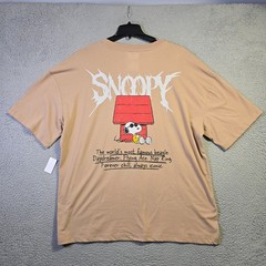 Peanuts® Snoopy Shirt Mens 2XL Brown Distressed Charlie Brown Baggy Street NWT