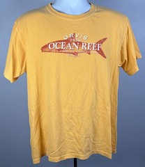 Orvis Ocean Reef Fly Fishing Logo T Shirt Mens Medium Orange