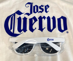 Jose Cuervo Mens Large Muscle Tank Top T-Shirt White Cotton Blend + SUNGLASSES!