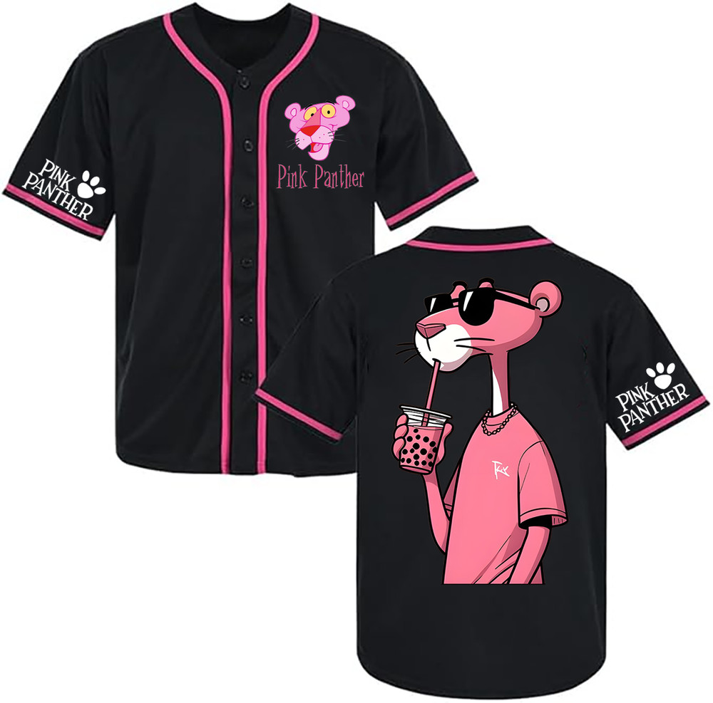 Pink Panther The Pink Panther Baseball Jersey Black Size S-5XL UM448