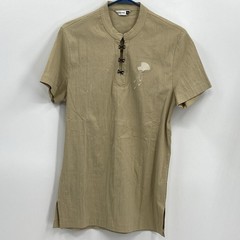 Kidoriman Tan Japanese Streetware Shirt STRETCH Embroidered Japan 3XL 38″ Chest
