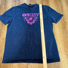 Oakley Lunaformic Tee Shirt Purple Navy Heavy Cotton Mens Large Y2K surf skater