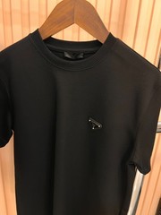 Prada Men T-Shirt & Shorts Set Black Color 2026 Collection Cotton Size Medium