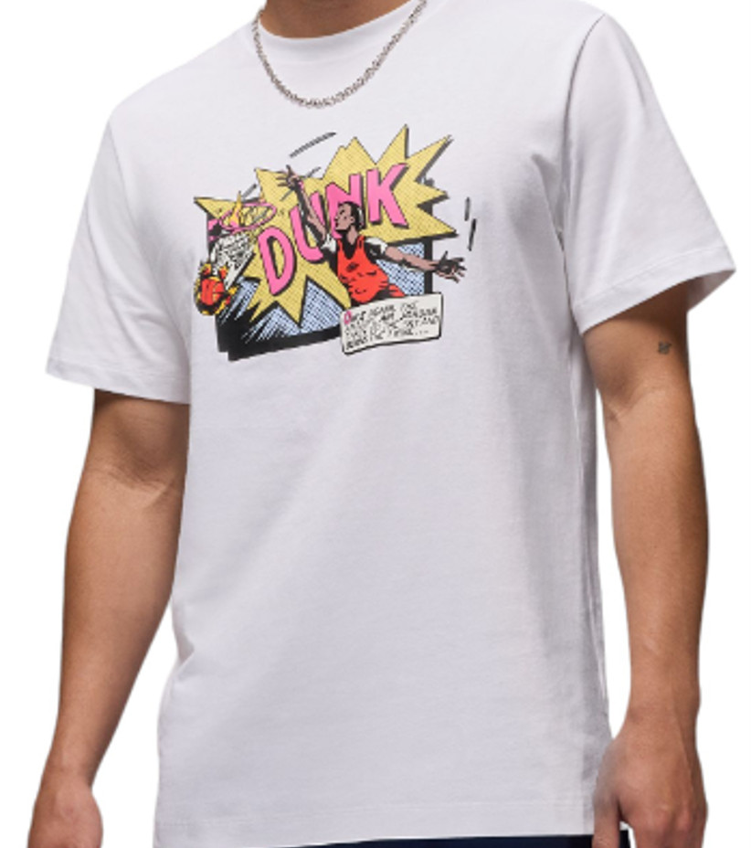 Nike Men’s Air Jordan Brand Dunk Tee White/Multi FZ1939-100 i