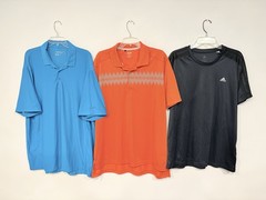 Lot of 6 Nike Under Armour Adidas Columbia Men’s Shirt Size XL Blue Dri-Fit Polo