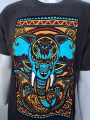 Lost Gods Graphic T Shirt Psychedelic Elephant Print Ganesha Hindu God Men L