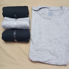 Gildan 100% Cotton 2XL Tagless Lay Flat Collar 2 Grey 2 Black