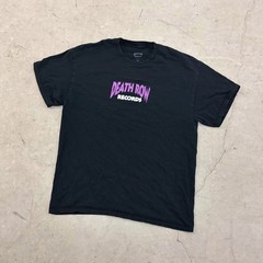 Death Row Records Graphic T-Shirt Black Purple Logo Electric Chair Mens Small