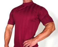 MEN’S RIBBED MAROON SHORT SLEEVE SHIRT Size LARGE