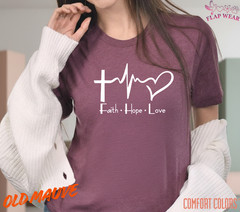 Unisex Faith Hope Love T-Shirt T shirt Men T shirt Women valanity day Romantic