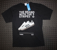 NEW MEN’S ADIDAS ORIGINALS SAMBA TREFOIL TEE SHIRT ~SIZE LARGE #JE2040