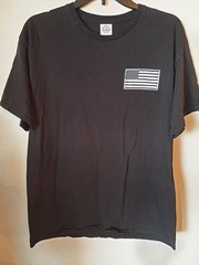 Land of the Free Home of the Brave LRG Black Two Side Mens T-Shirt US Flag–NWOT