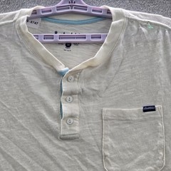 Chubbies Men Shirt M Cream Button Logo Short Sleeve Henley