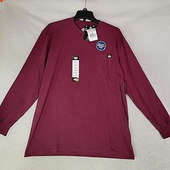 DICKIES HEAVYWEIGHT SHIRT MEDIUM RED BURGANDY WORK WEAR Long Sleeve MENS NWT