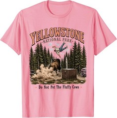 Yellowstone National Park Do Not Pet The Fluffy Cows Vintage T-Shirt
