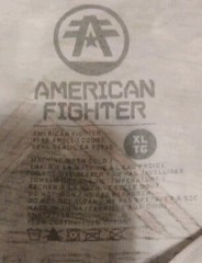 American Fighter XL Graphic V-neck Shirt White With Crystal Wash Men’s