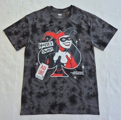 Harley Quinn Front & Joker Back Crew Neck Black T-Shirt – Animated Series Size M