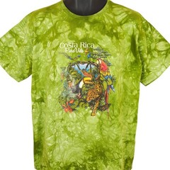 Costa Rica T Shirt Mens Size 2XL Green Tie Dye Pura Vida Rainforest Animal Tee