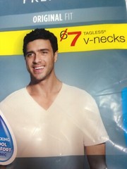Hanes Premium Men’s 7pk V-Neck T-Shirt – White – FreshIQ Size S (34-36)