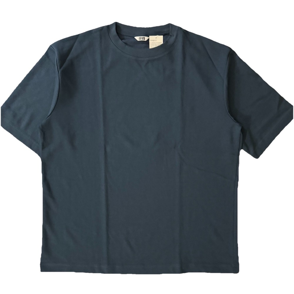 Uniqlo U AIRism Cotton Crew Neck Oversized T-Shirt 67 Blue Size L