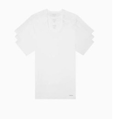 3 CALVIN KLEIN SLIM FIT BLACK WHITE CREWS S M L XL COTTON T-SHIRTS UNDERSHIRTS