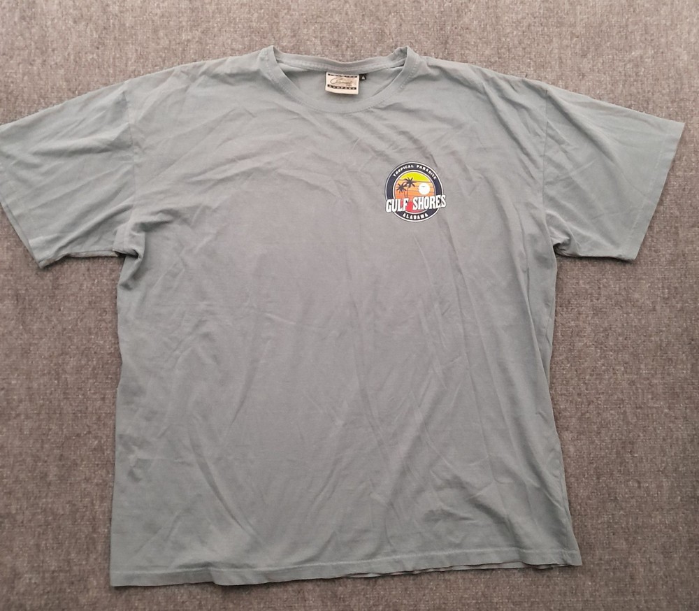 Gulf Shores T Shirt Mens Large Blue Alabama Pan Handle Tropical Paradise Relax