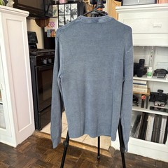 Goodthreads Waffle Knit Henley Long Sleeve Cotton – Blue (Small)