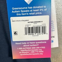 Autism Speaks Team Awesome Navy Blue Graphic T-Shirt Mens Size Large New