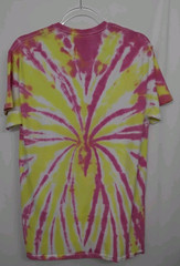 New Tie Dye Men’s T-Shirt Yellow Pink Adult Medium Multicolor Summer Spider