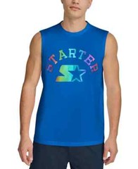 Starter Men’s Regular-Fit Logo Graphic Sleeveless Cotton T-Shirt Royal Blue L