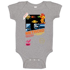 Metroid Retro Nes Box Art Baby One Piece