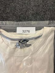 Tommy Hilfiger Tee Shirt Men XL White Embroidered Logo Crew Neck Casual Pullover