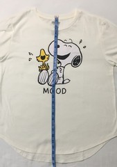 Teen Girls Size XXL Peanuts Snoopy & Woodstock Mood Lt Ivory S/S Tee T-Shirt NWT